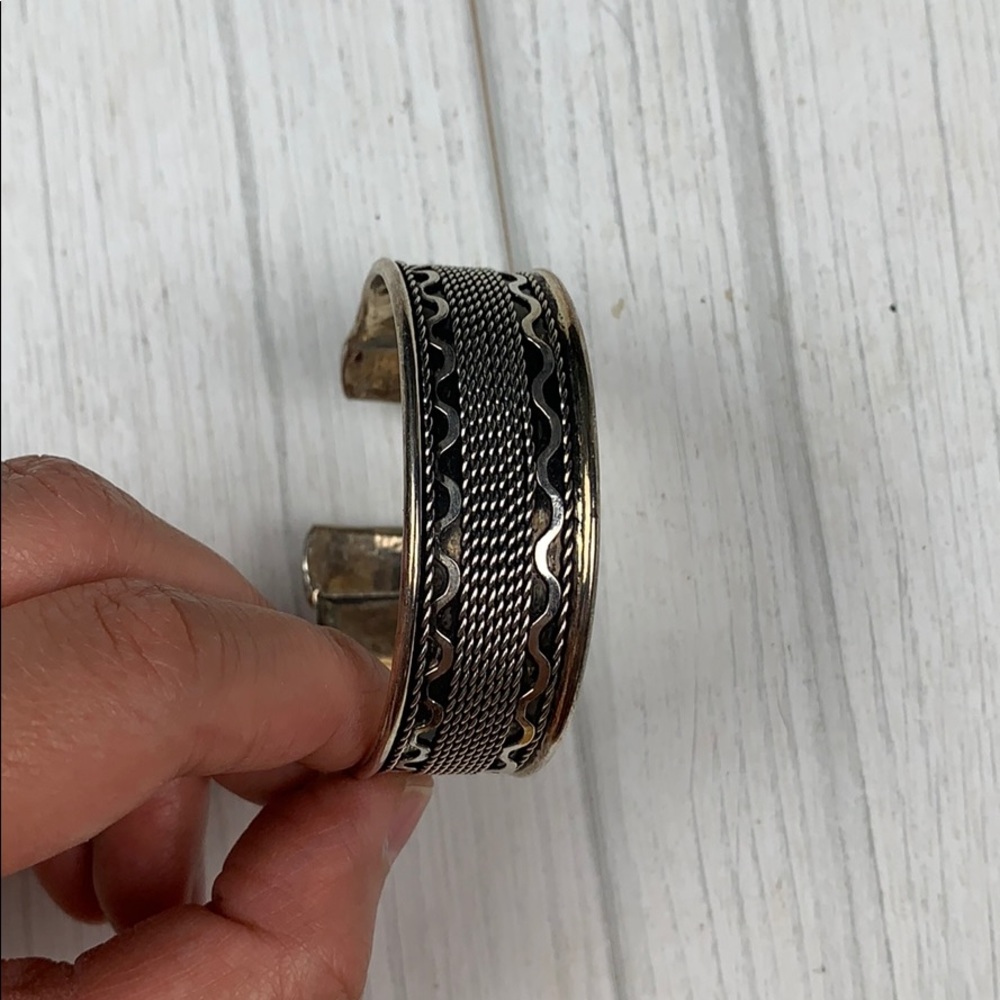 Vintage Silver Adjustable Cuff - image 3